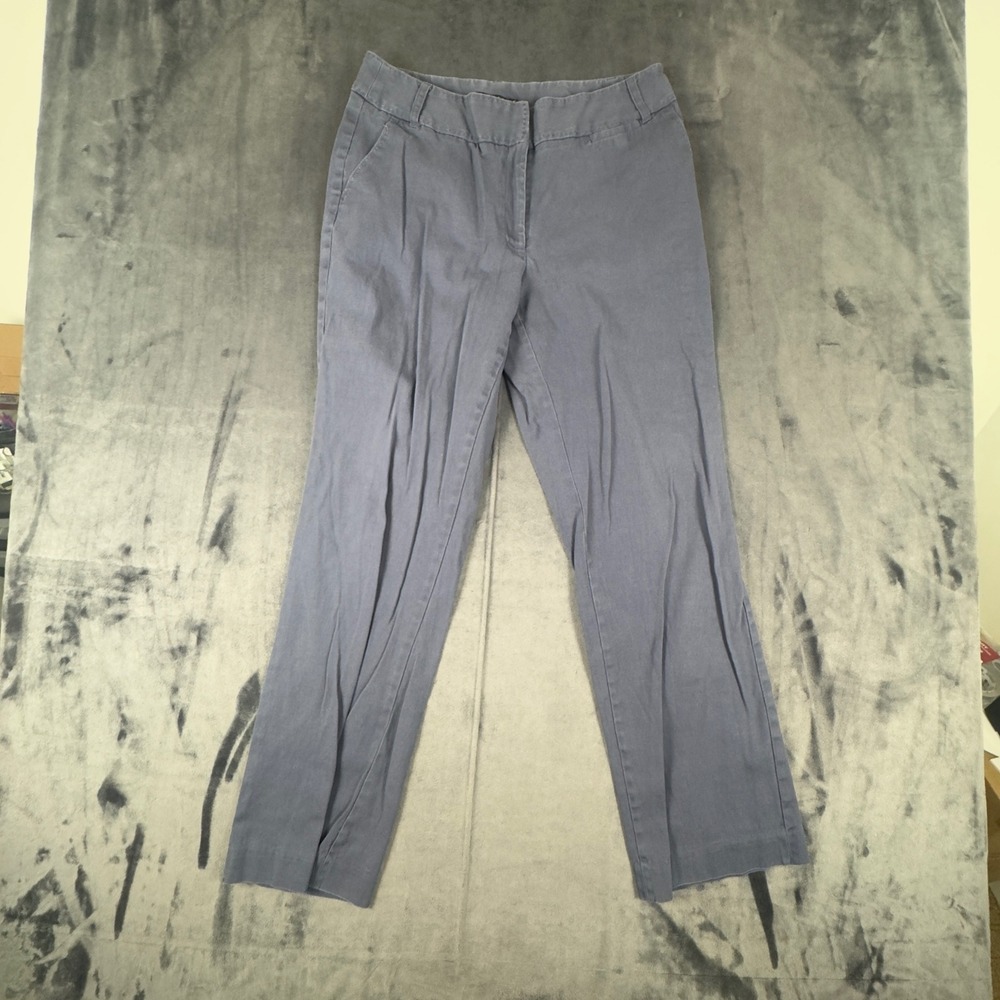 Apostrophe Dress Pants Womens 12 Blue Gray Stretch Cotton Straight Leg Slacks